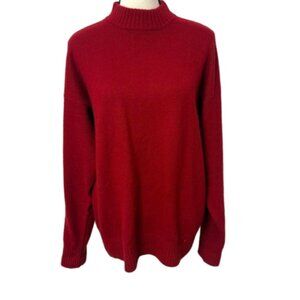 I.Magnin Vintage Cashmere Blend Red Soft Pullover Sweater Size M #2113